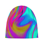 Neon Psychedelic Trippy Print Beanie