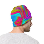 Neon Psychedelic Trippy Print Beanie