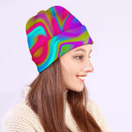 Neon Psychedelic Trippy Print Beanie