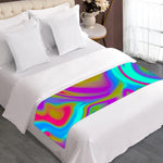 Neon Psychedelic Trippy Print Bed Runner