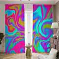 Neon Psychedelic Trippy Print Dimout Pencil Pleat Curtains