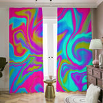 Neon Psychedelic Trippy Print Blackout Pencil Pleat Curtains