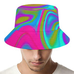 Neon Psychedelic Trippy Print Bucket Hat