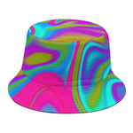 Neon Psychedelic Trippy Print Bucket Hat