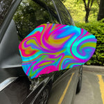 Neon Psychedelic Trippy Print Car Side Mirror Covers