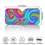 Neon Psychedelic Trippy Print Car Windshield Sun Shade