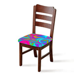 Neon Psychedelic Trippy Print Chair Cushion Cover