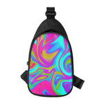 Neon Psychedelic Trippy Print Chest Bag