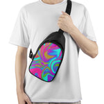 Neon Psychedelic Trippy Print Chest Bag