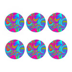 Neon Psychedelic Trippy Print Coaster Set
