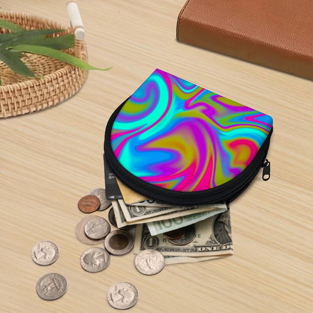 Neon Psychedelic Trippy Print Coin Purse