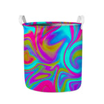 Neon Psychedelic Trippy Print Collapsible Laundry Basket