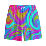 Neon Psychedelic Trippy Print Cotton Shorts