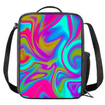 Neon Psychedelic Trippy Print Crossbody Lunch Bag