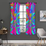Neon Psychedelic Trippy Print Curtain