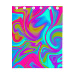 Neon Psychedelic Trippy Print Curtain