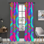 Neon Psychedelic Trippy Print Curtain