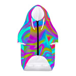 Neon Psychedelic Trippy Print Dog Zip Up Hoodie