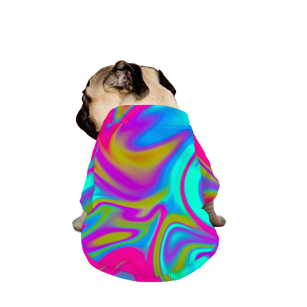Neon Psychedelic Trippy Print Dog Zip Up Jacket