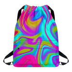 Neon Psychedelic Trippy Print Drawstring Backpack