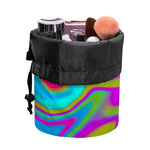 Neon Psychedelic Trippy Print Drawstring Makeup Bag