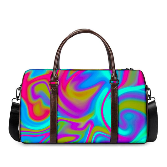 Neon Psychedelic Trippy Print Duffle Bag