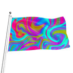 Neon Psychedelic Trippy Print Flag