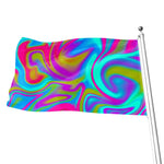 Neon Psychedelic Trippy Print Flag