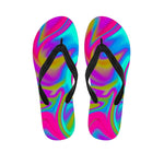 Neon Psychedelic Trippy Print Flip Flops