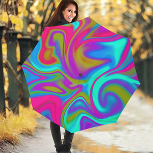 Neon Psychedelic Trippy Print Foldable Umbrella