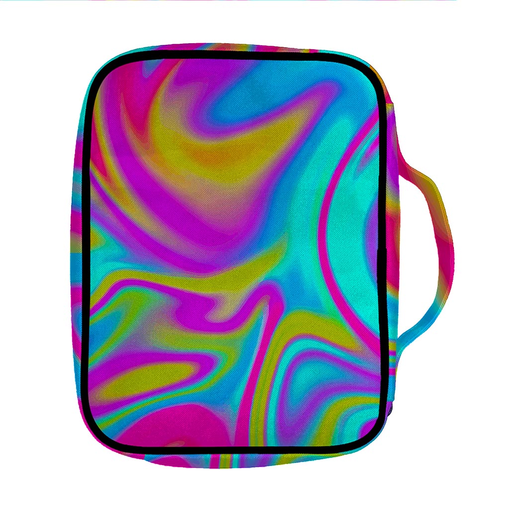 Neon Psychedelic Trippy Print Front Pocket Bible Bag