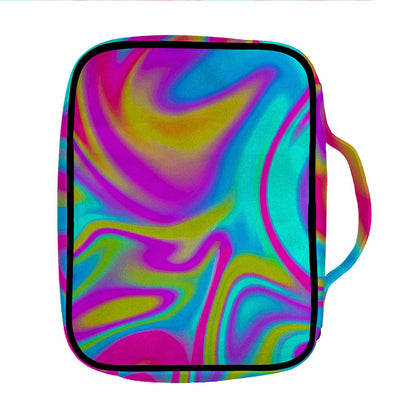 Neon Psychedelic Trippy Print Front Pocket Bible Bag