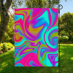 Neon Psychedelic Trippy Print Garden Flag