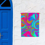 Neon Psychedelic Trippy Print Garden Flag