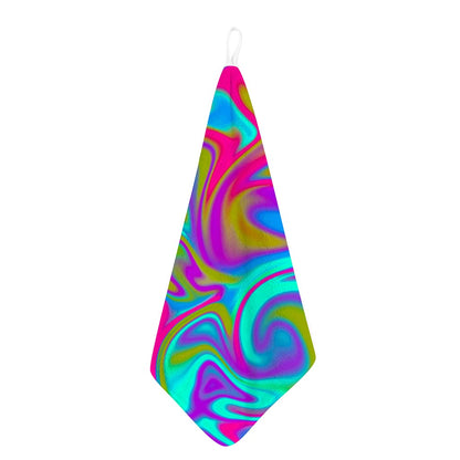 Neon Psychedelic Trippy Print Hand Towel