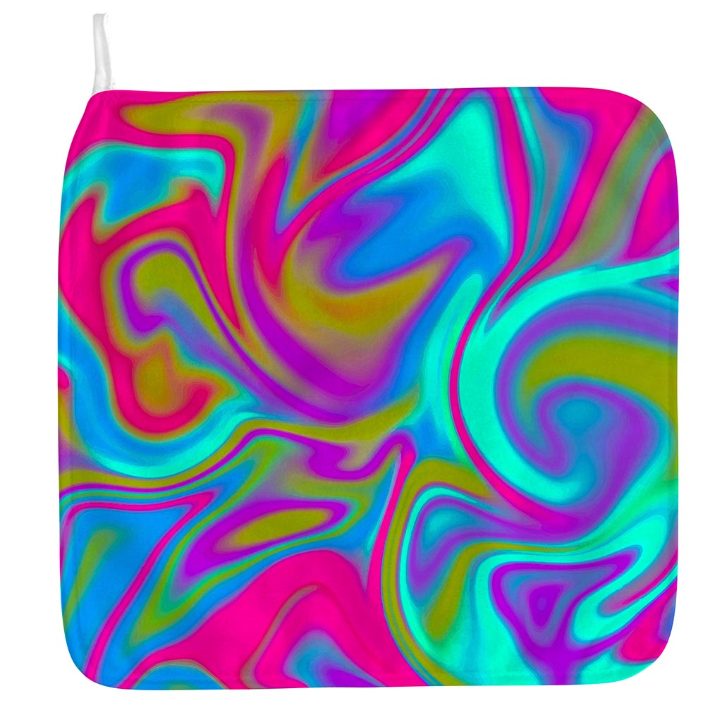 Neon Psychedelic Trippy Print Hand Towel