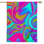 Neon Psychedelic Trippy Print House Flag