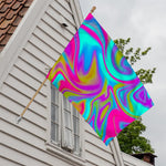 Neon Psychedelic Trippy Print House Flag
