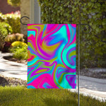 Neon Psychedelic Trippy Print House Flag