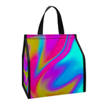 Neon Psychedelic Trippy Print Insulated Lunch Tote