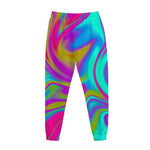 Neon Psychedelic Trippy Print Jogger Pants