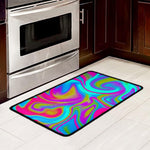 Neon Psychedelic Trippy Print Kitchen Mat