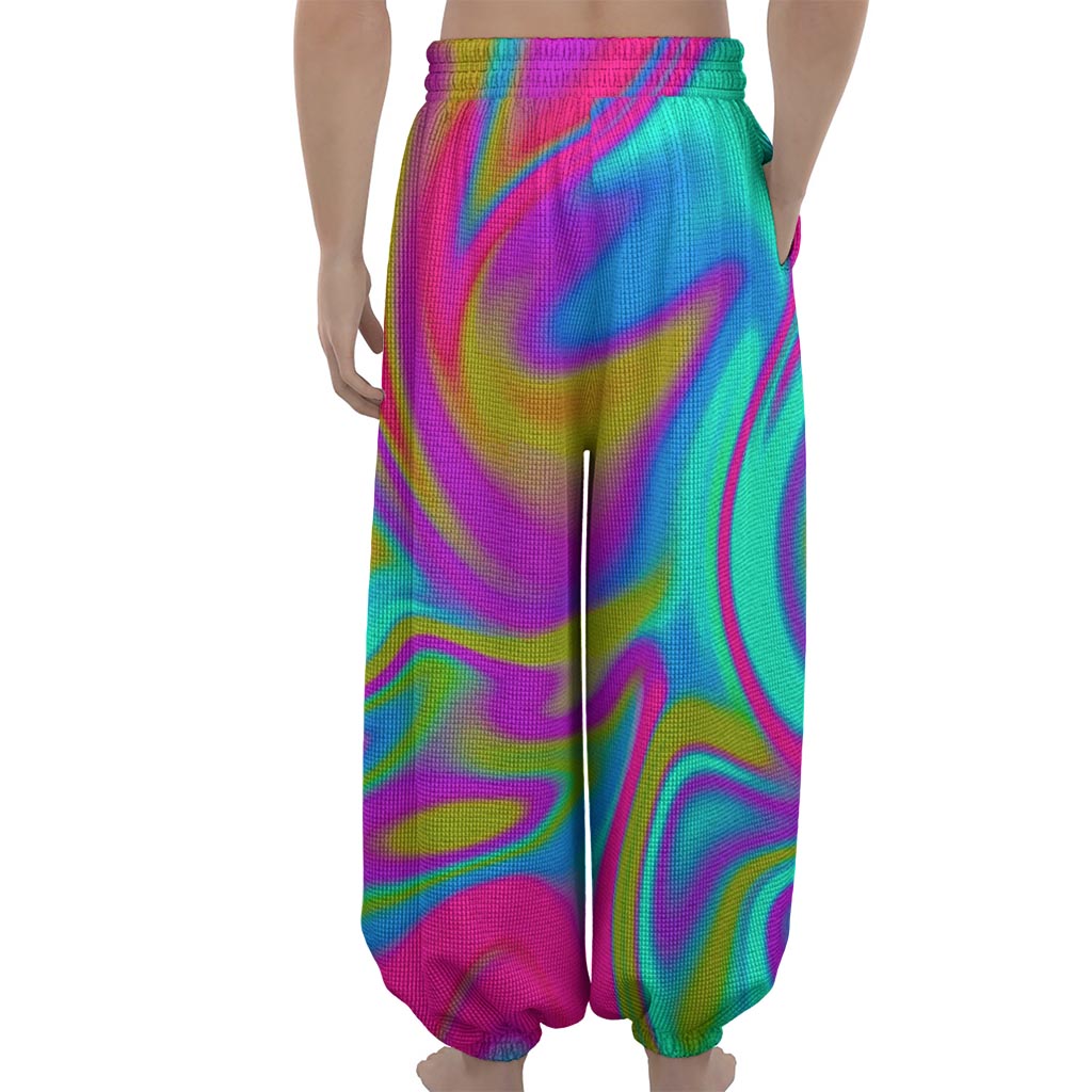 Neon Psychedelic Trippy Print Lantern Pants