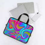 Neon Psychedelic Trippy Print Laptop Sleeve With Handle