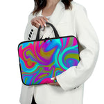 Neon Psychedelic Trippy Print Laptop Sleeve With Handle