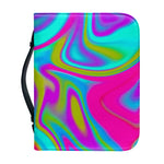 Neon Psychedelic Trippy Print Leather Bible Cover