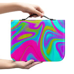 Neon Psychedelic Trippy Print Leather Bible Cover