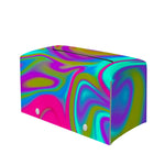 Neon Psychedelic Trippy Print Leather Tissue Box Cover