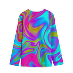 Neon Psychedelic Trippy Print Long Sleeve Short Coat
