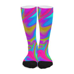Neon Psychedelic Trippy Print Long Socks